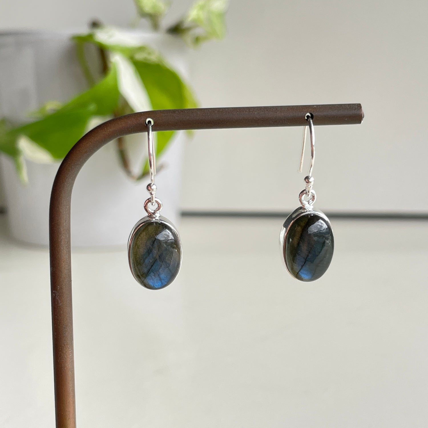 Labradorite Oval Earrings