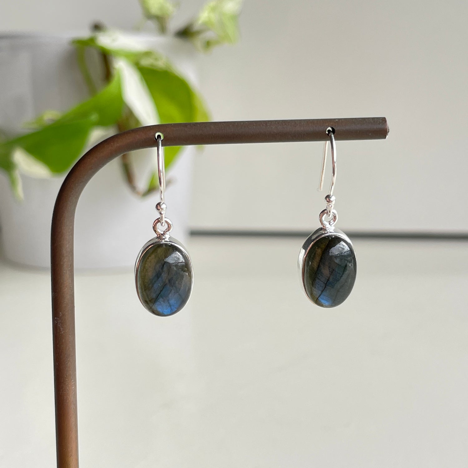 Labradorite Oval Earrings