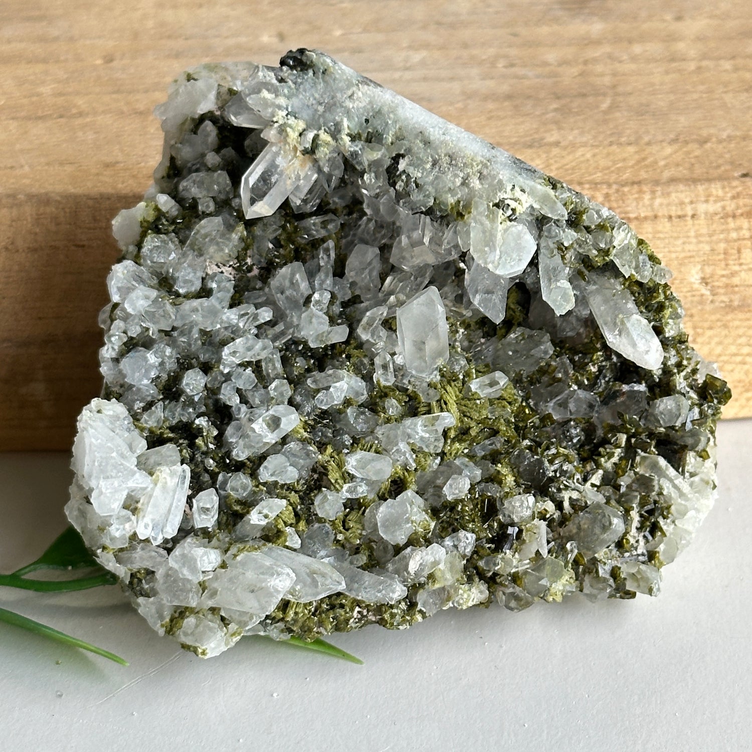 Epidote & Quartz Cluster 182g - High Quality