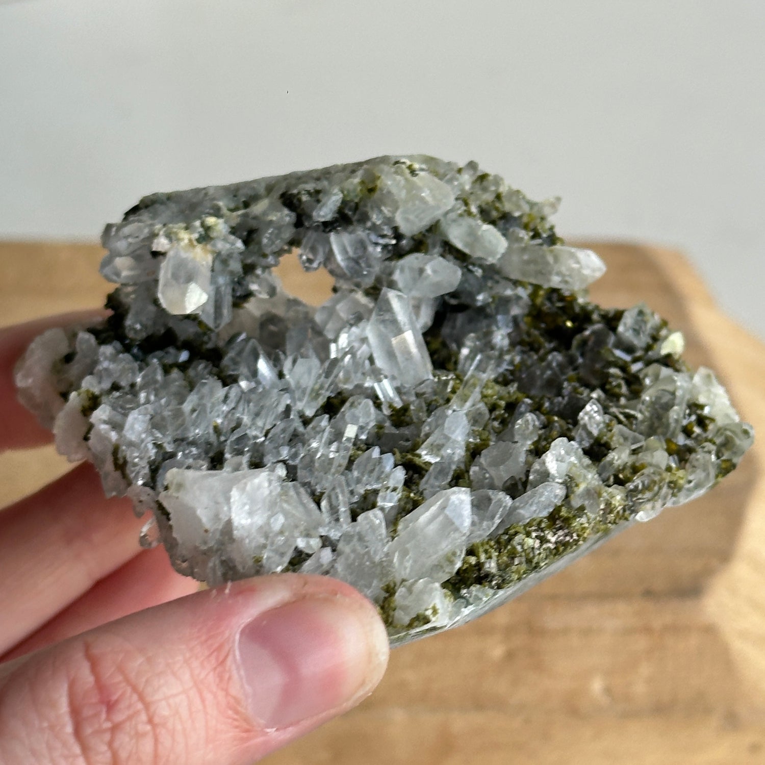 Epidote & Quartz Cluster 182g - High Quality