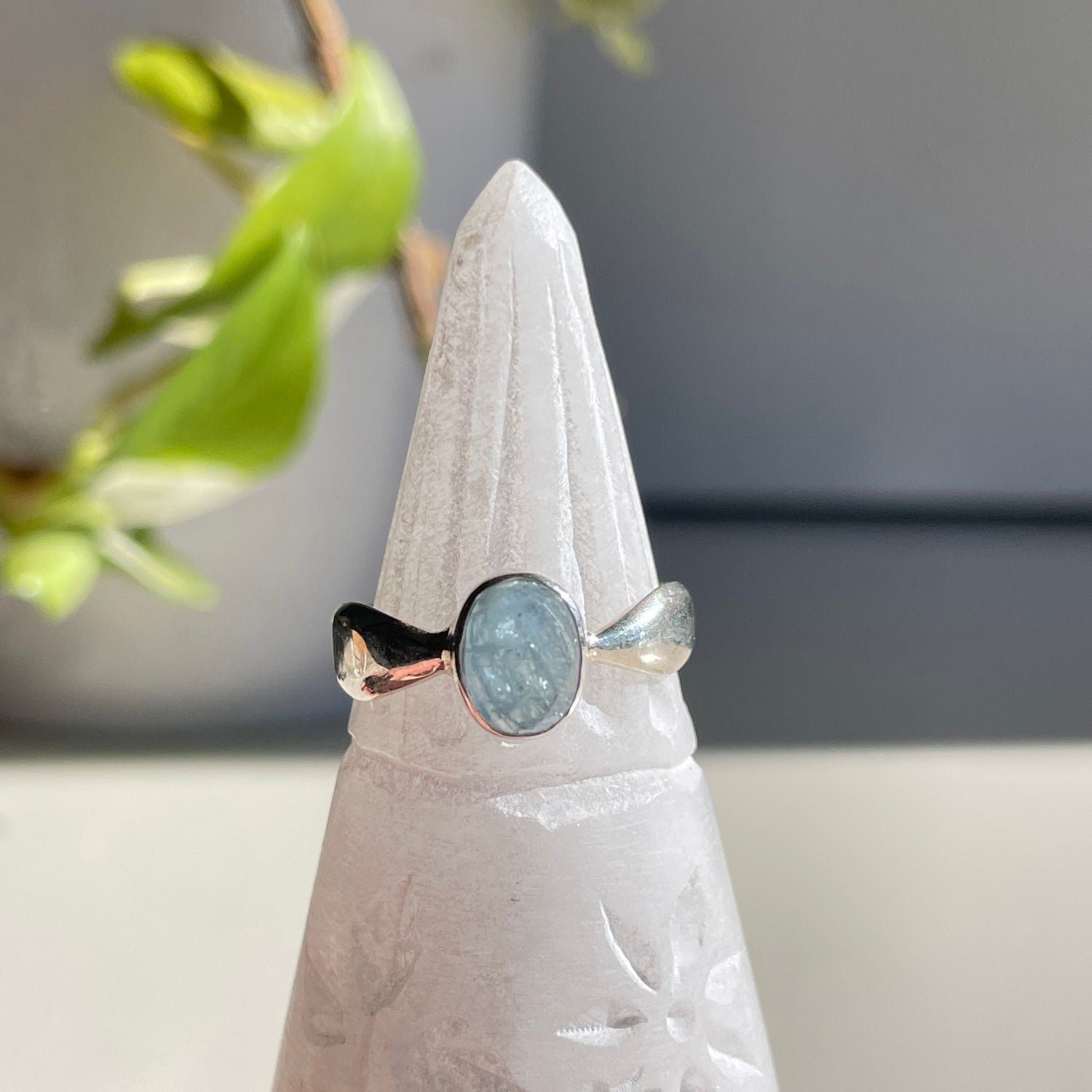 Aquamarine Oval Ring Sz8.5