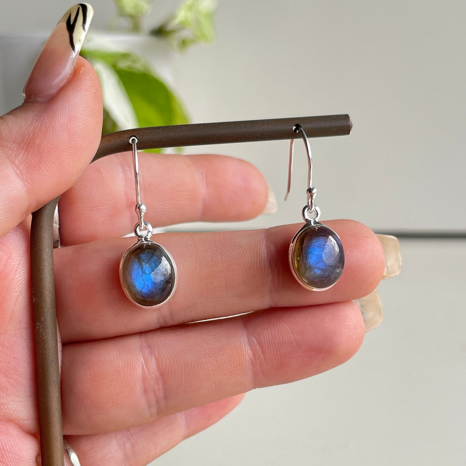 Labradorite Oval Earrings