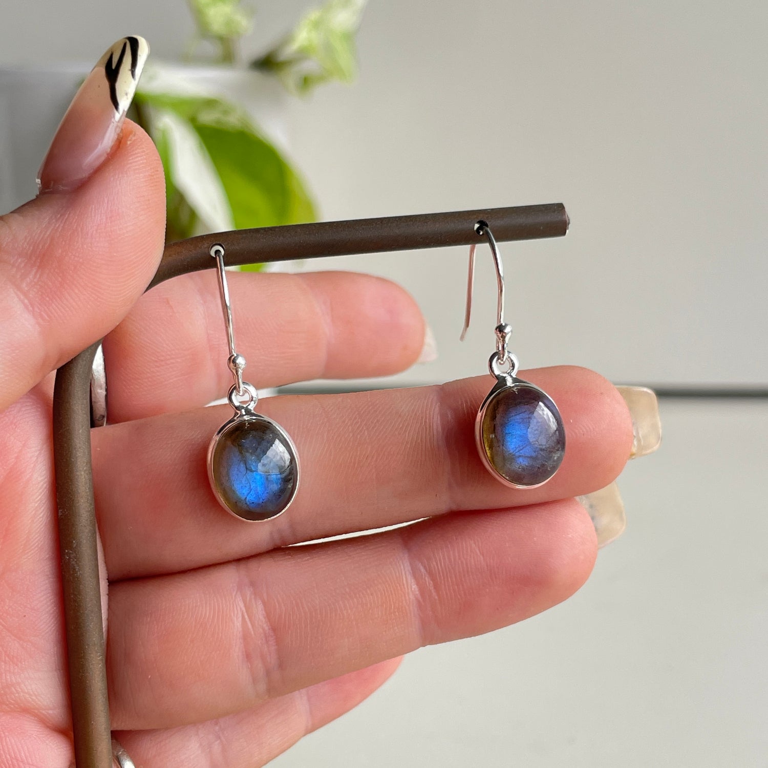 Labradorite Oval Earrings