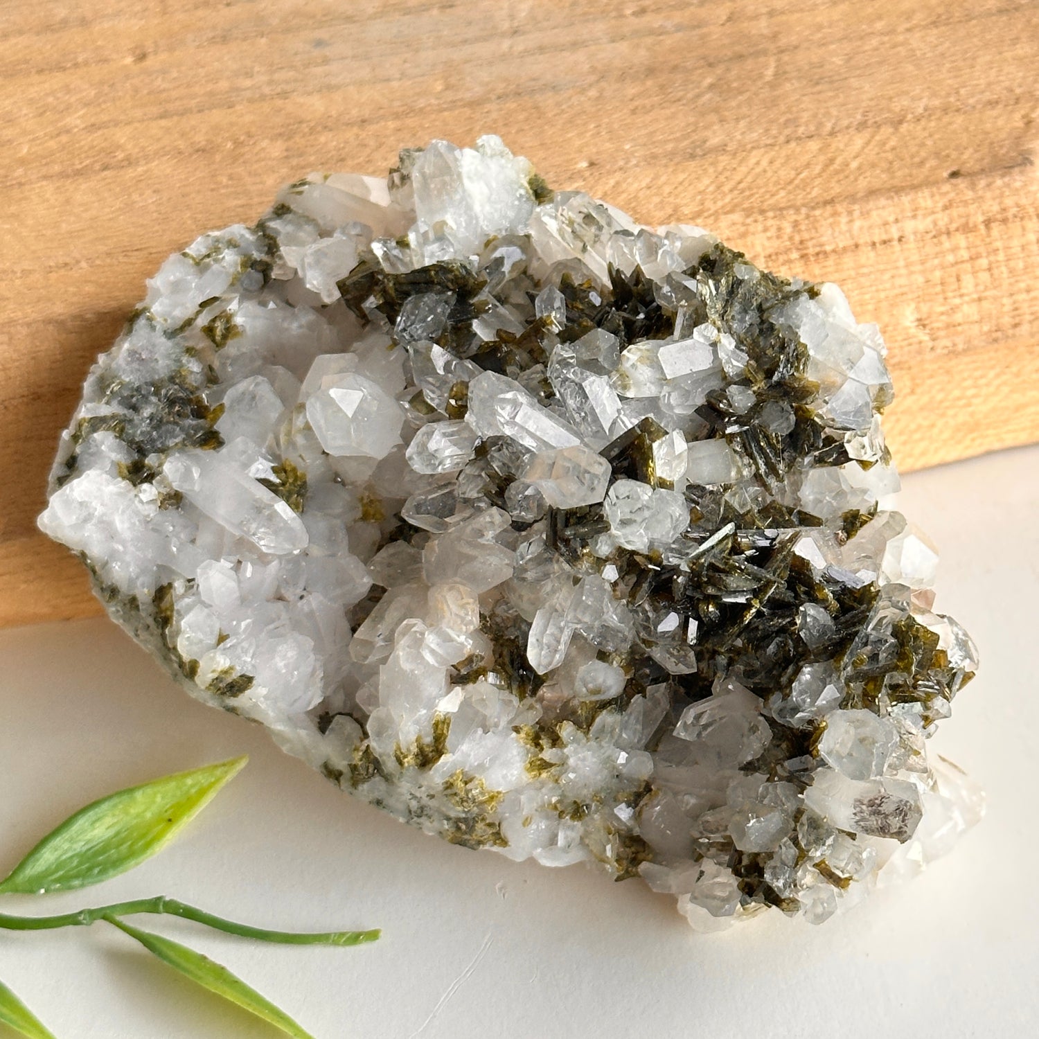 Epidote & Quartz Cluster 222g - High Quality