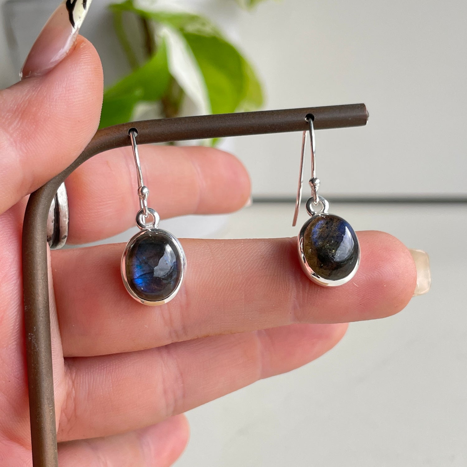 Labradorite Oval Earrings