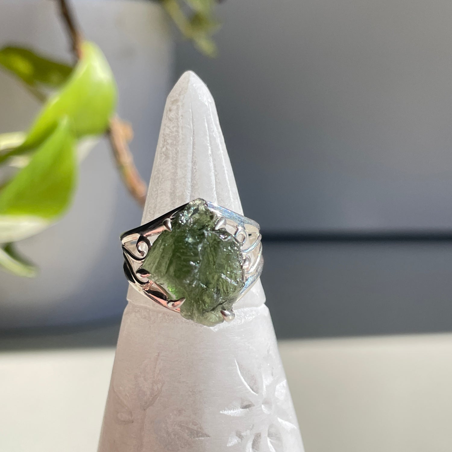 Moldavite Ring Sz8.5