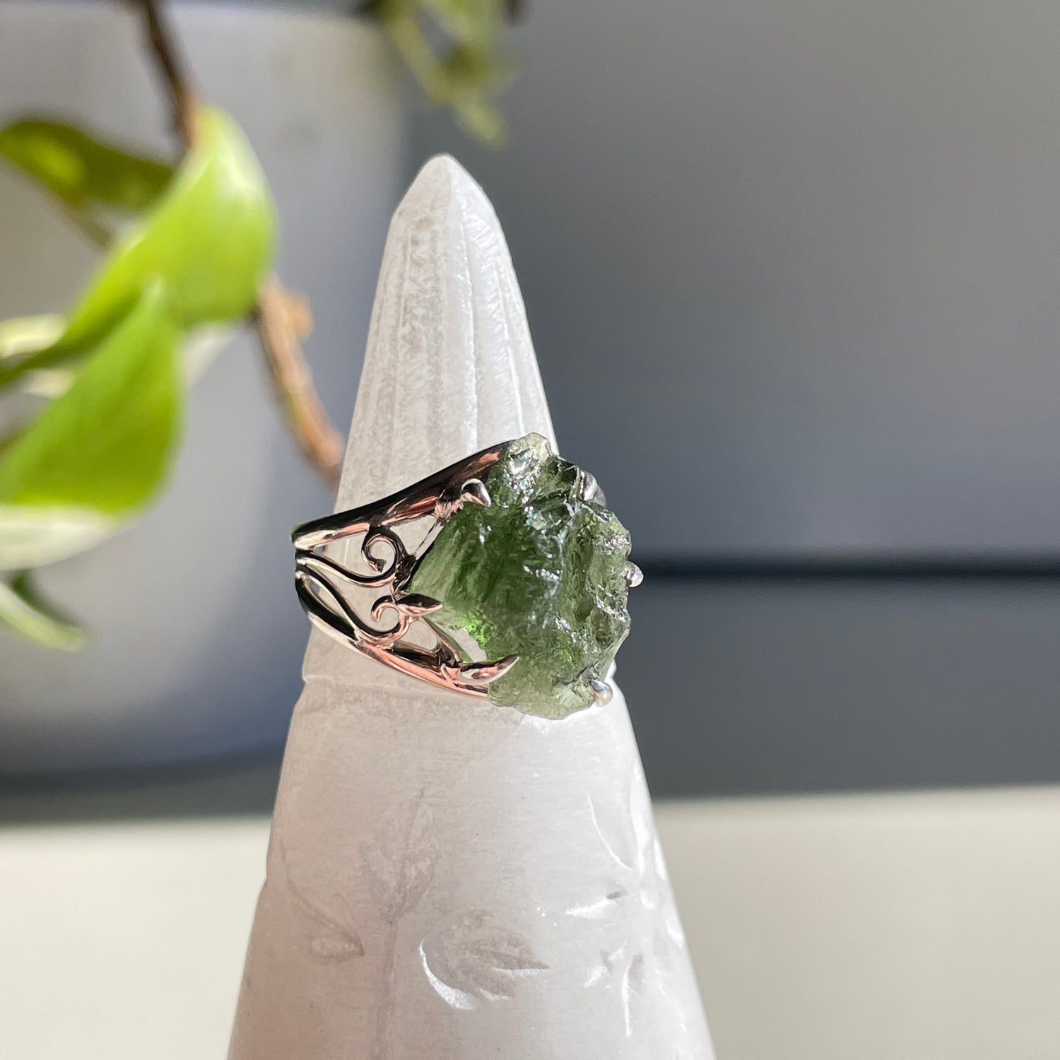 Moldavite Ring Sz8.5