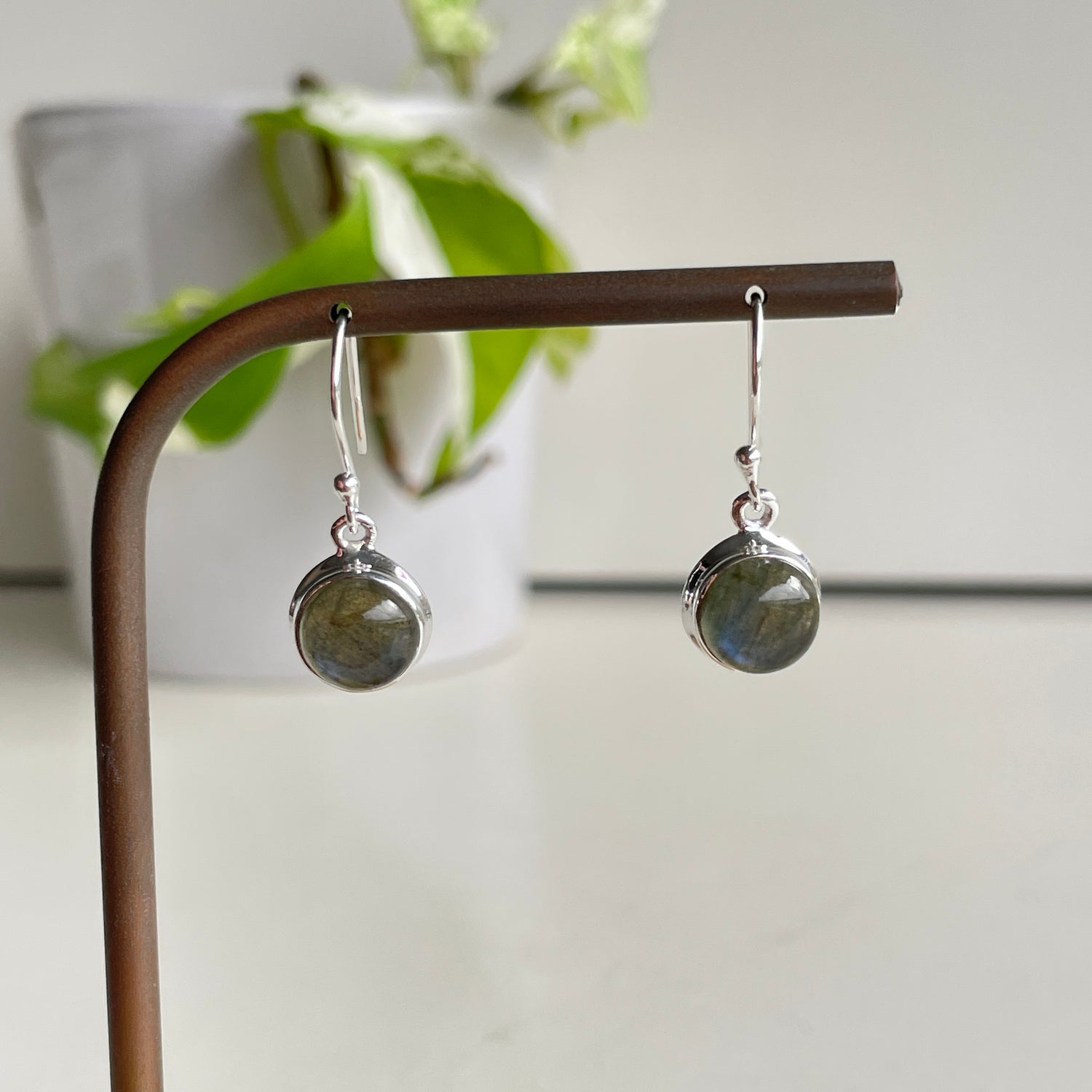 Labradorite Round Earrings