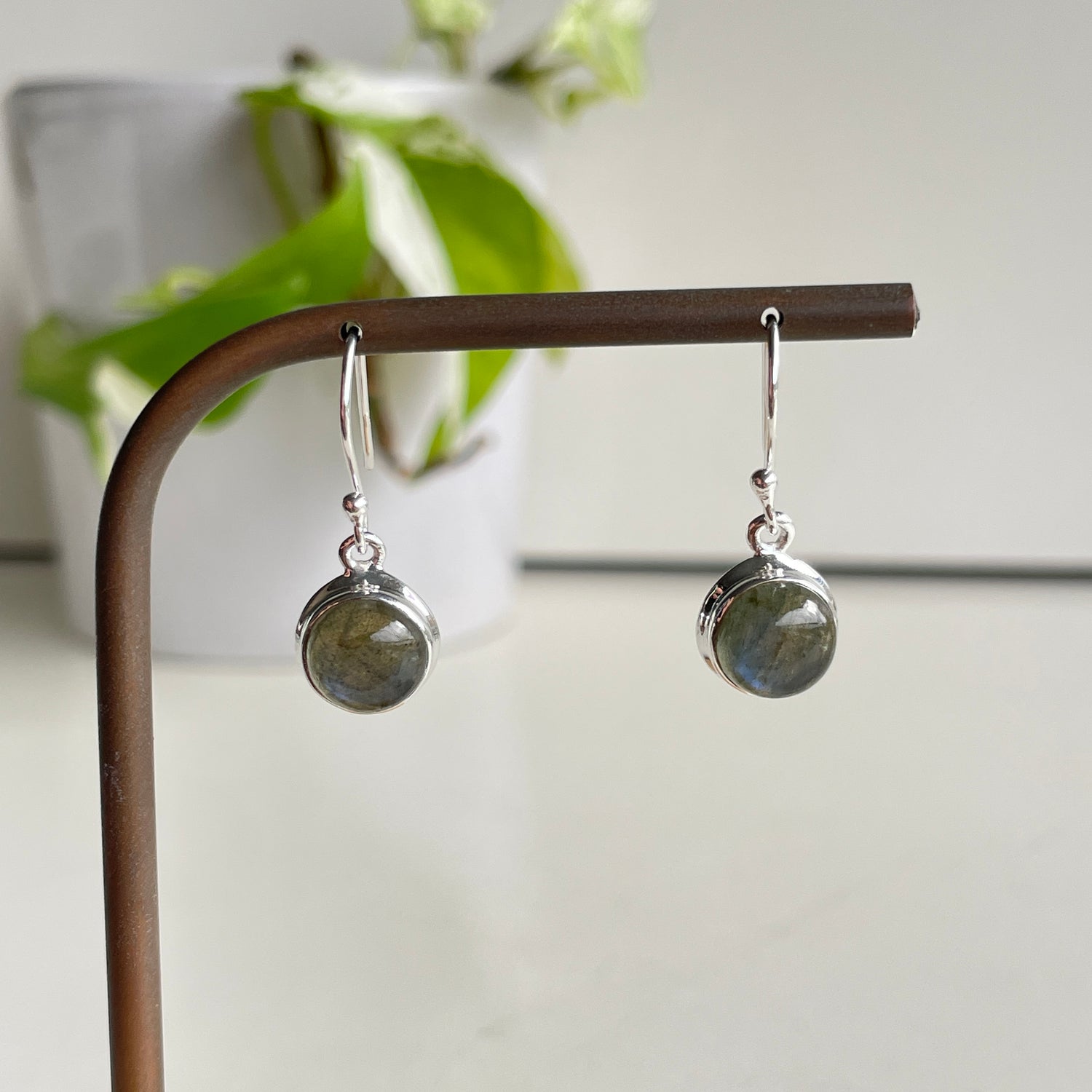 Labradorite Round Earrings