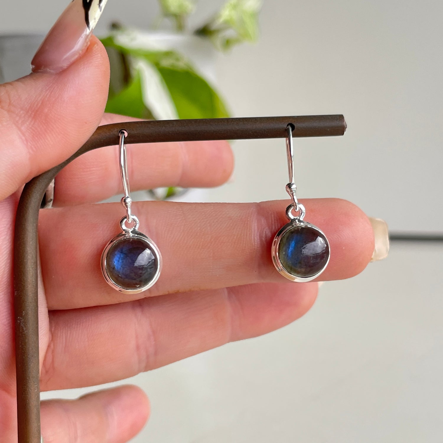Labradorite Round Earrings