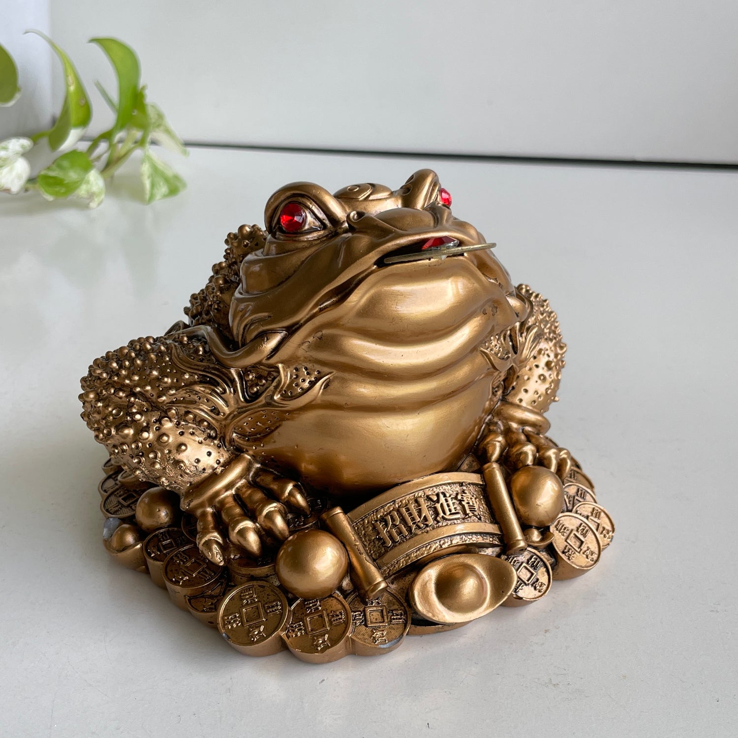 Gold Money Toad Frog 14cm 2243-3
