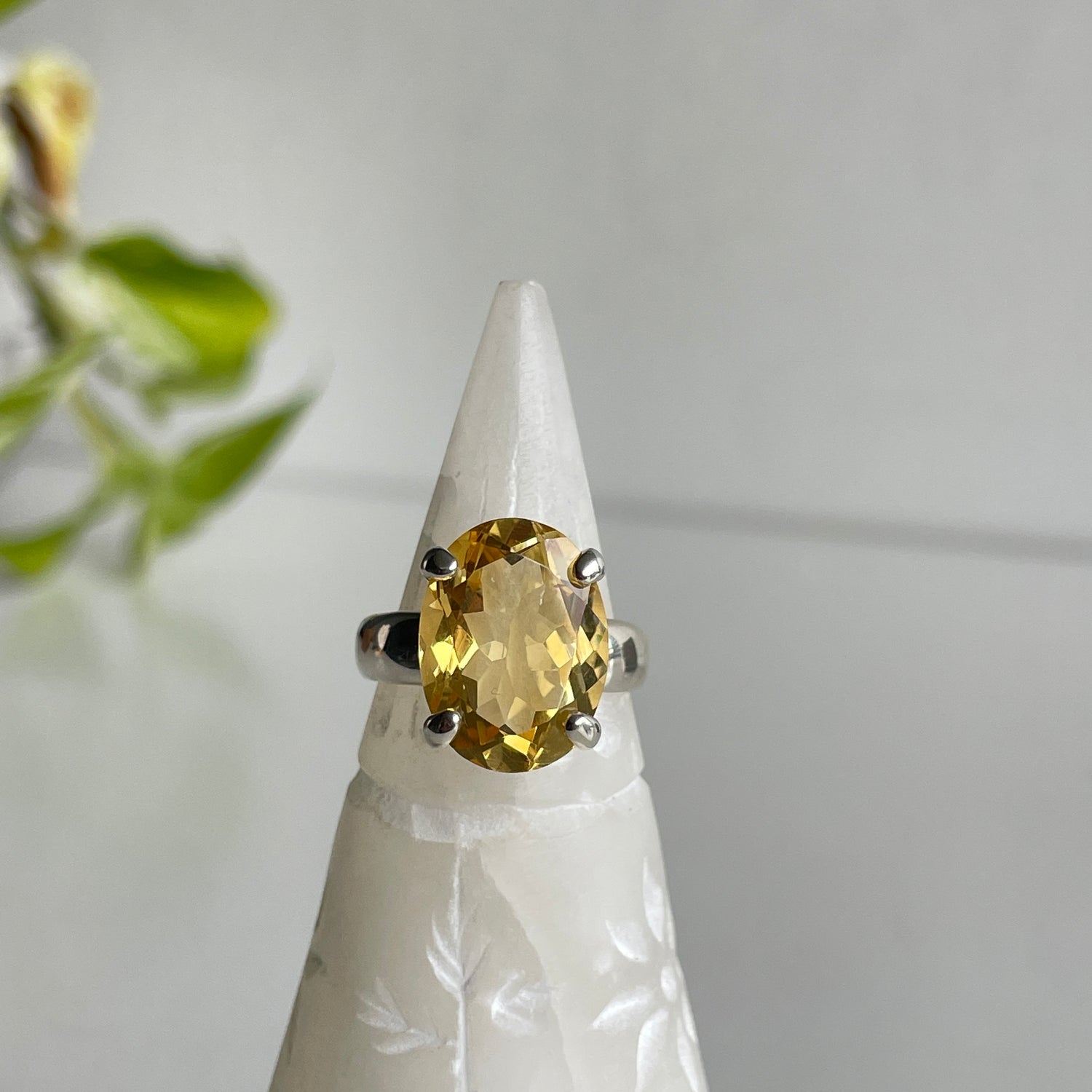 Citrine Oval Faceted Ring Sz7.5 003