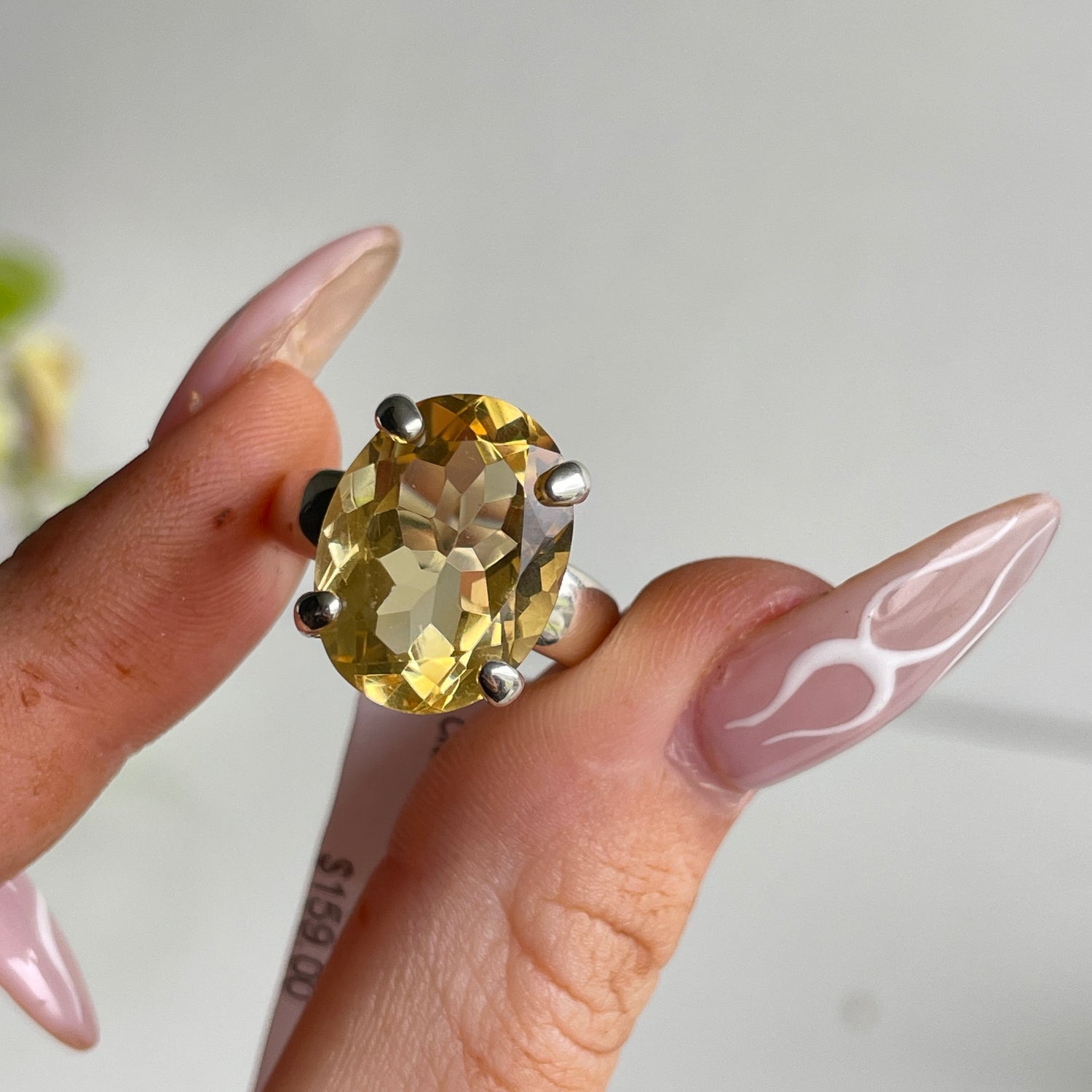 Citrine Oval Faceted Ring Sz7.5 003