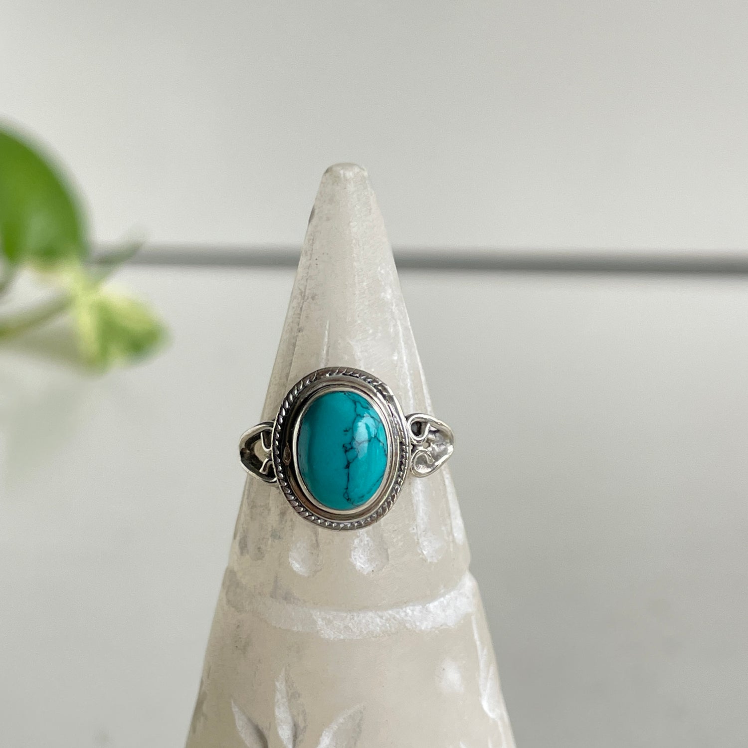 Turquoise Howlite Oval Ring