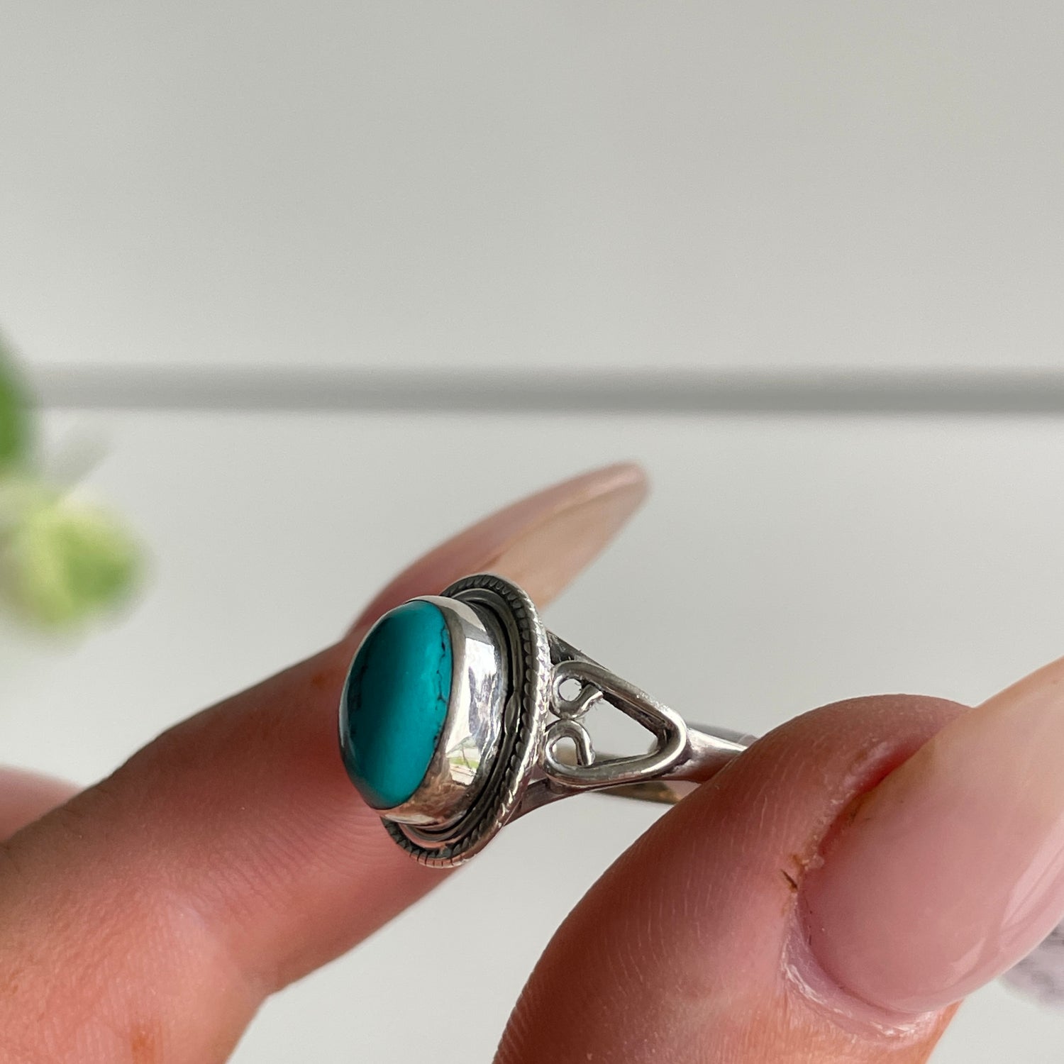 Turquoise Howlite Oval Ring