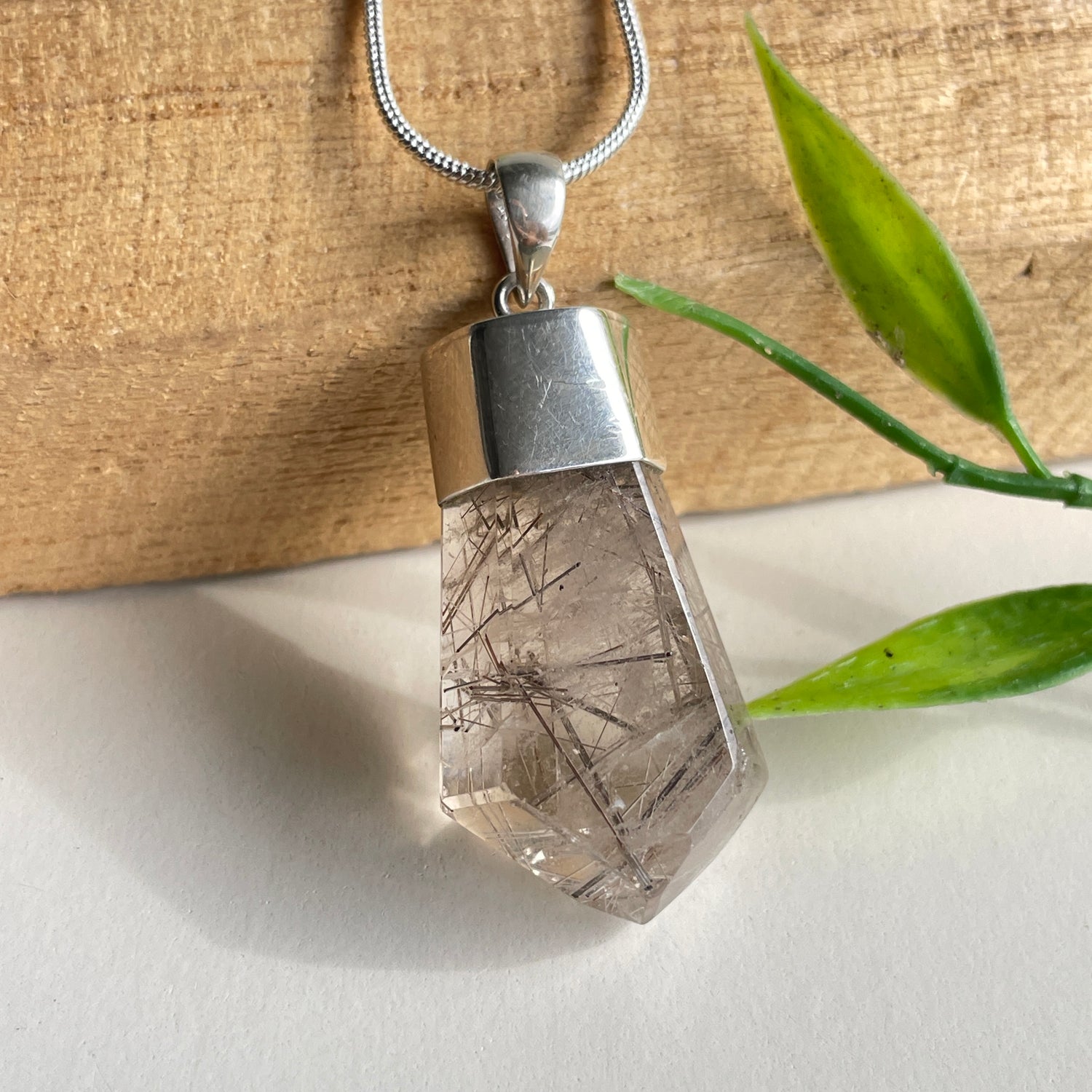 Rutilated Quartz Point Pendant