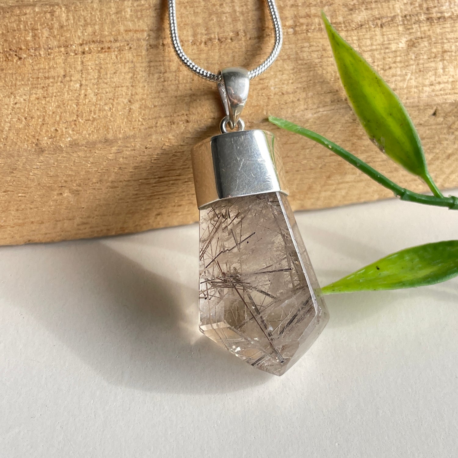 Rutilated Quartz Point Pendant
