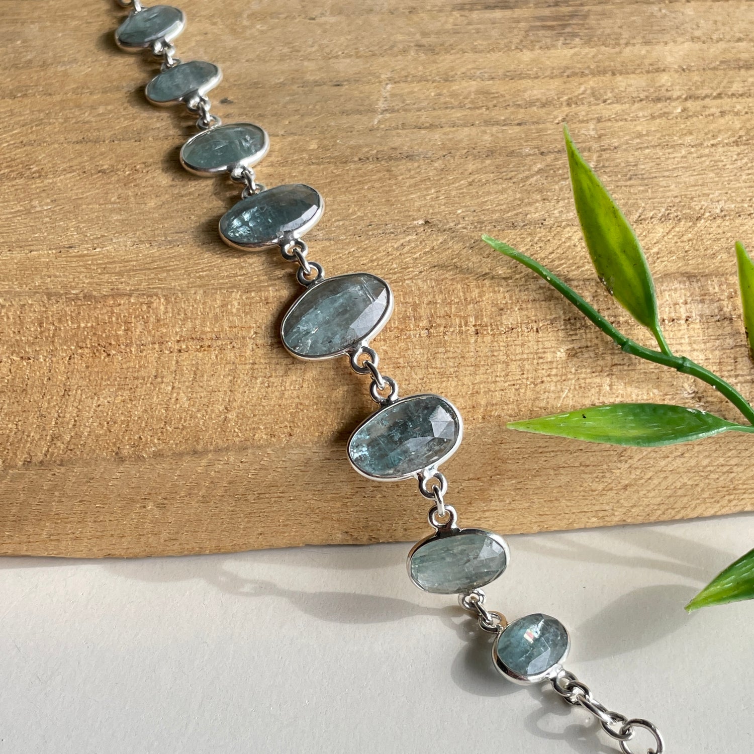 Aqua Kyanite Faceted Bracelet