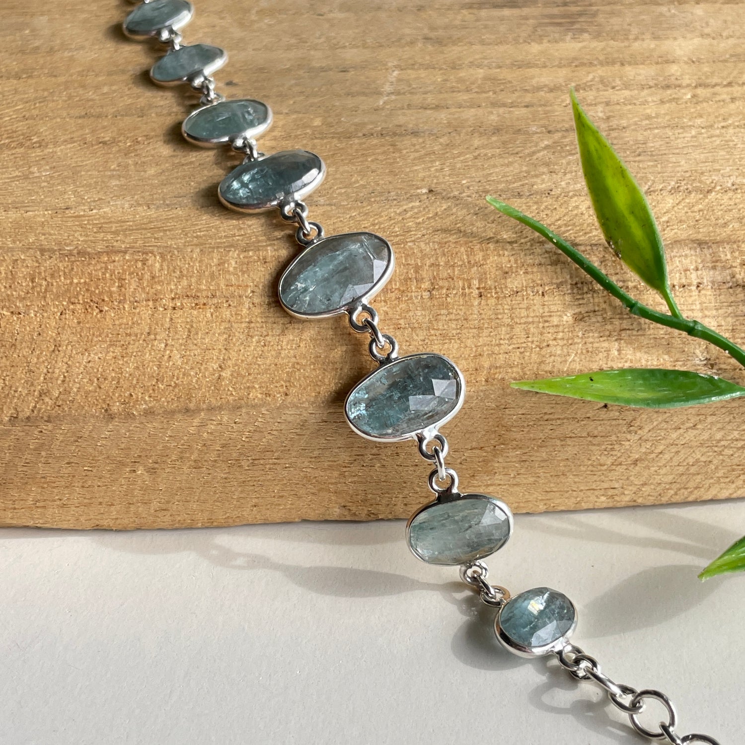 Aqua Kyanite Faceted Bracelet