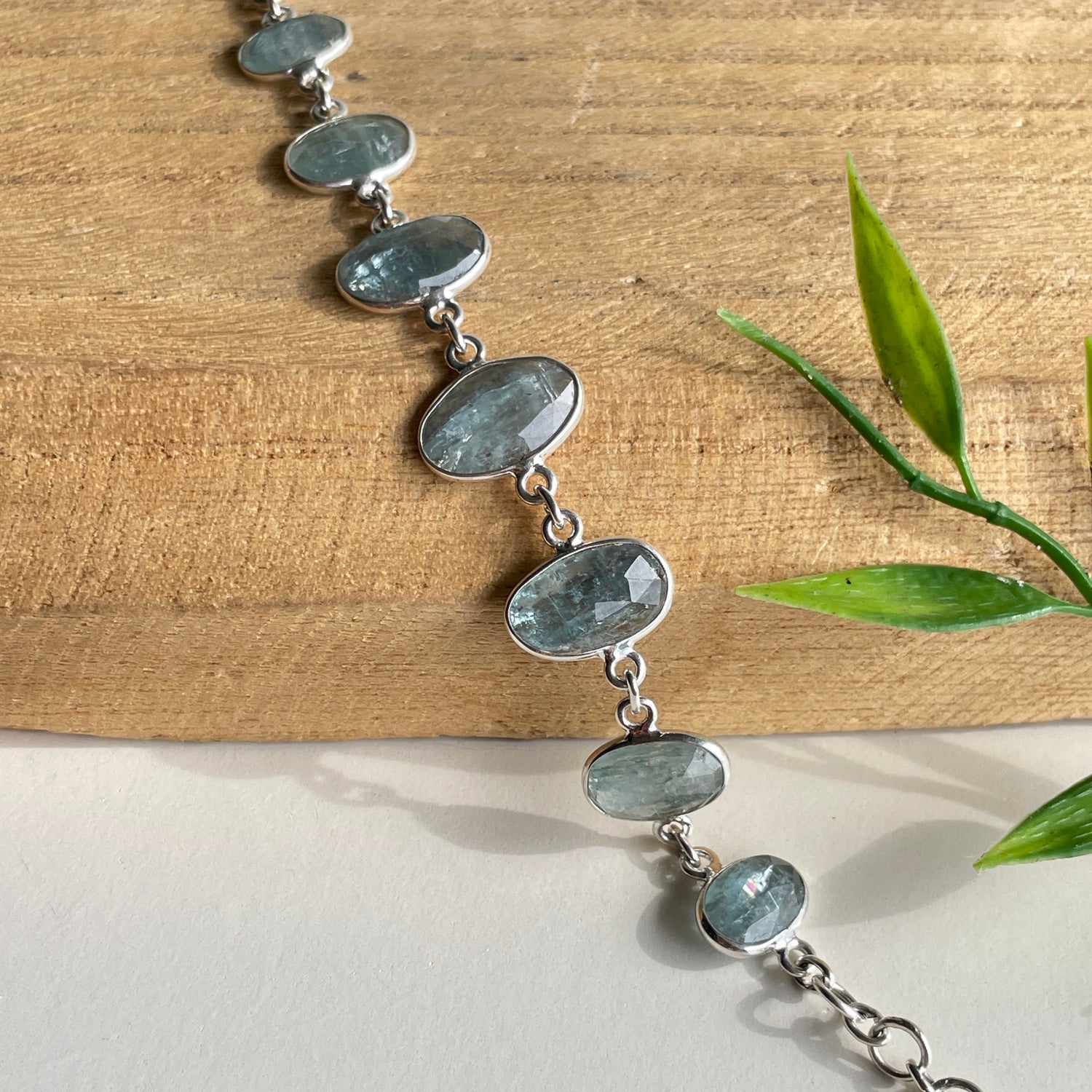 Aqua Kyanite Faceted Bracelet