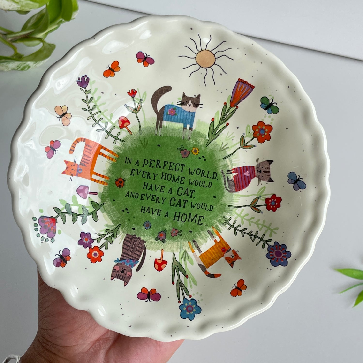 In A Perfect World Cat Plate DSH000096