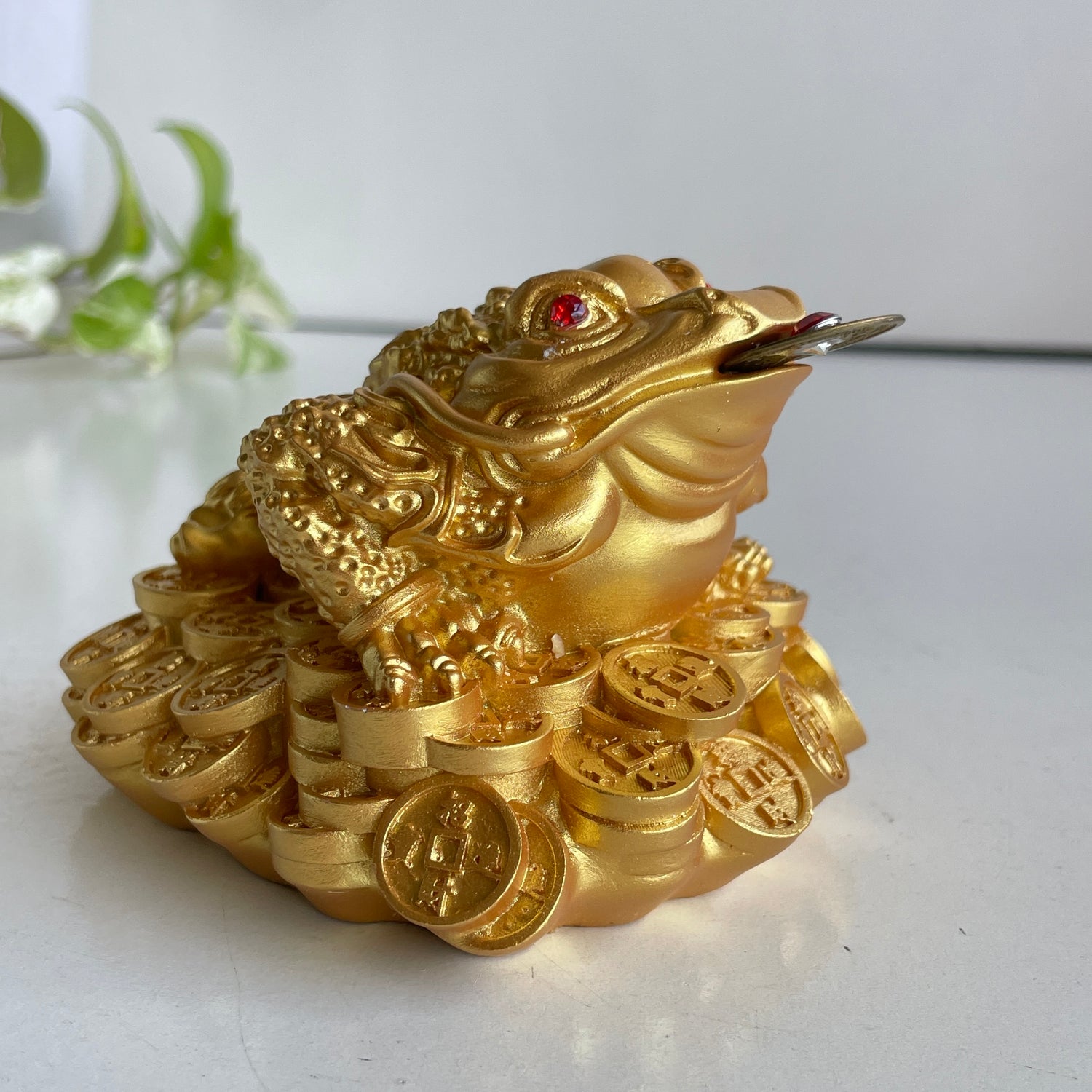 Bright Gold Money Toad Frog 10cm T3321-2