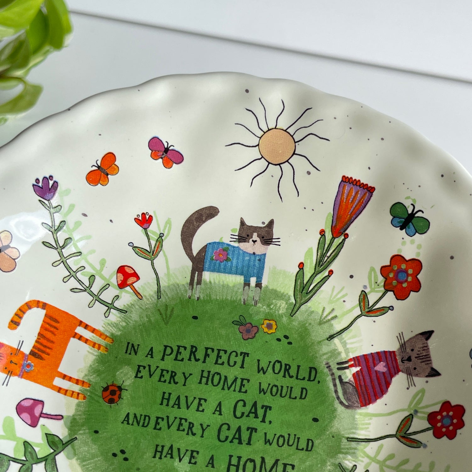In A Perfect World Cat Plate DSH000096