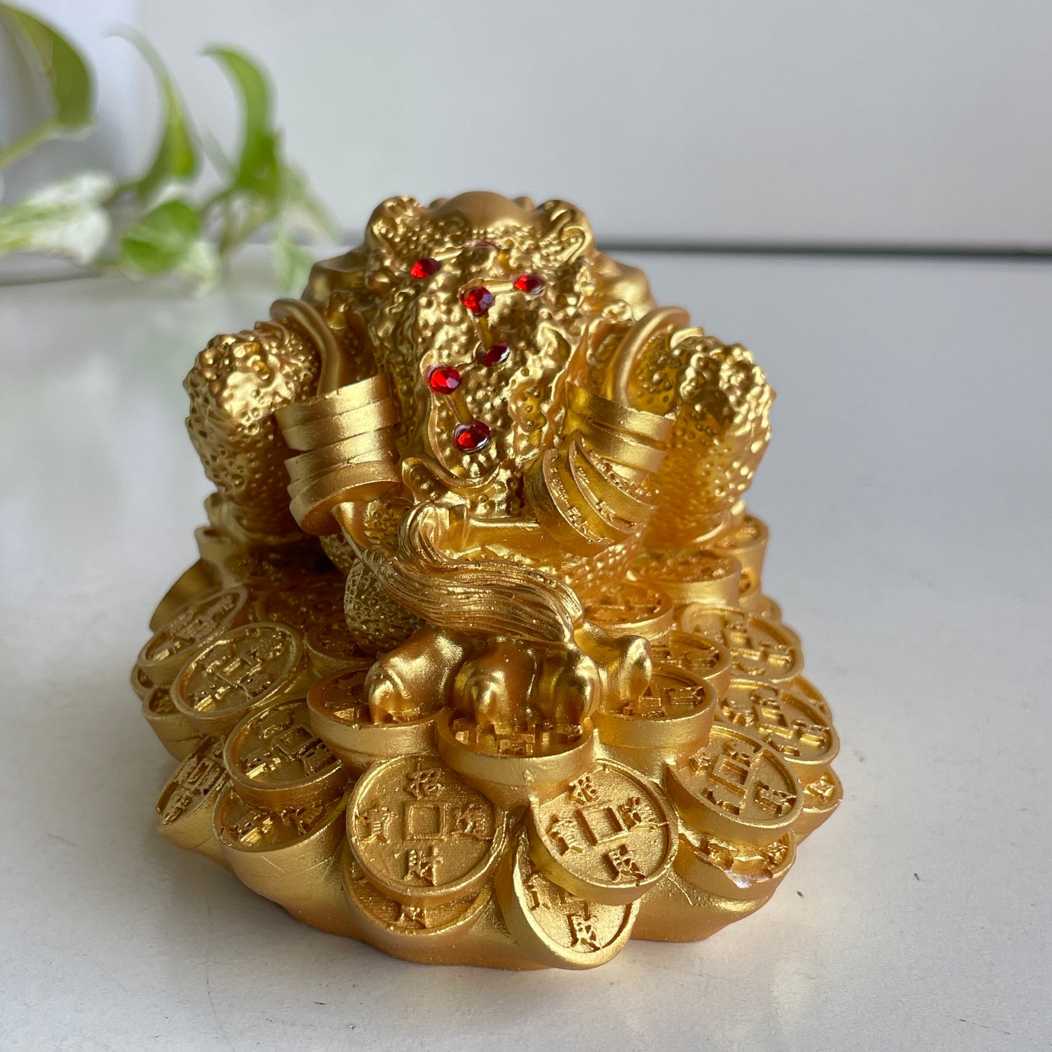 Bright Gold Money Toad Frog 10cm T3321-2