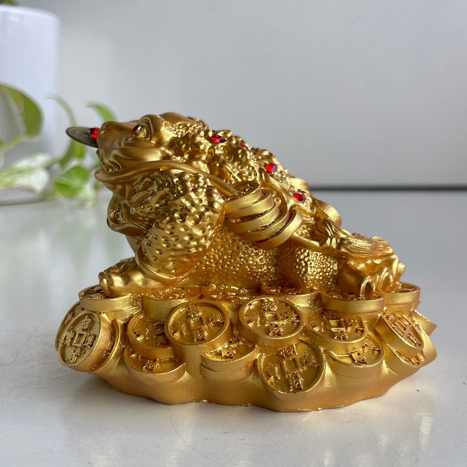 Bright Gold Money Toad Frog 10cm T3321-2