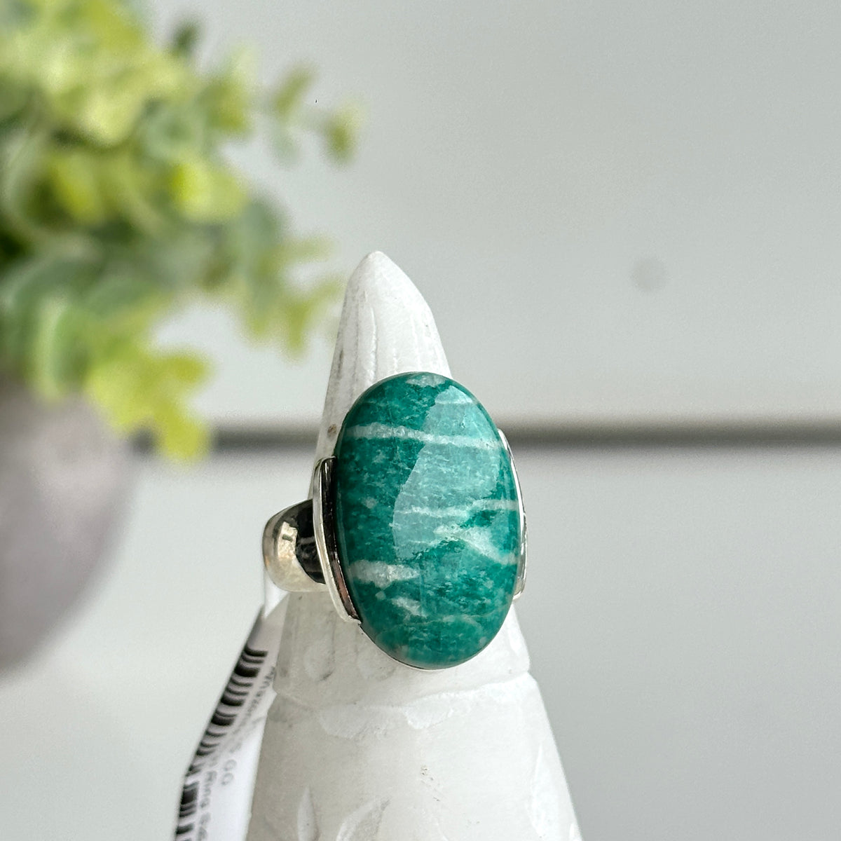 Amazonite Oval Ring Sz6.5