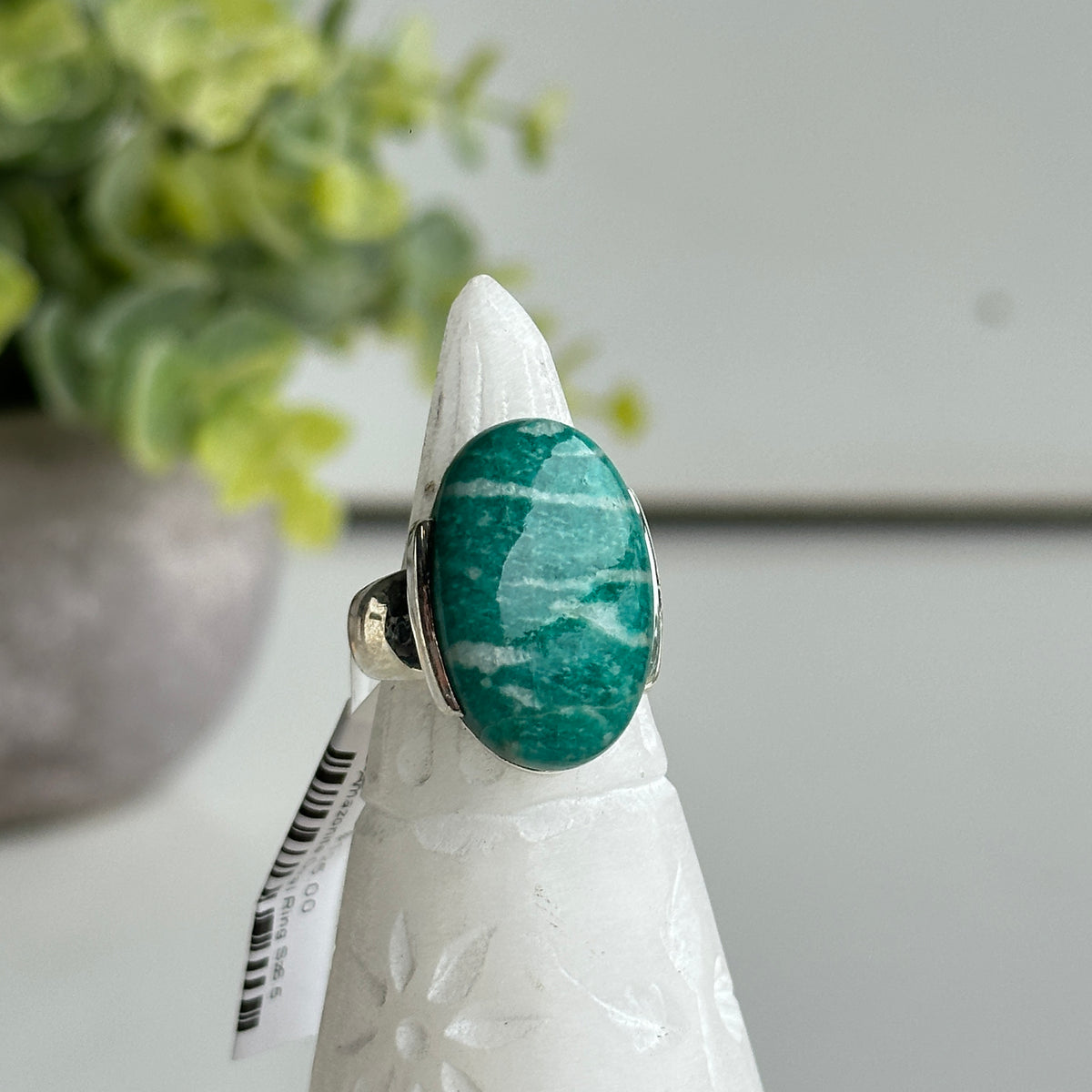 Amazonite Oval Ring Sz6.5