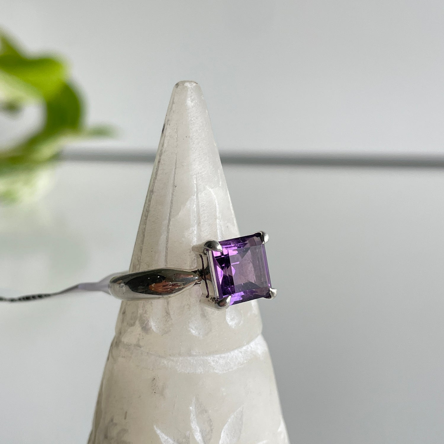 Amethyst Square Faceted Ring Sz7.5
