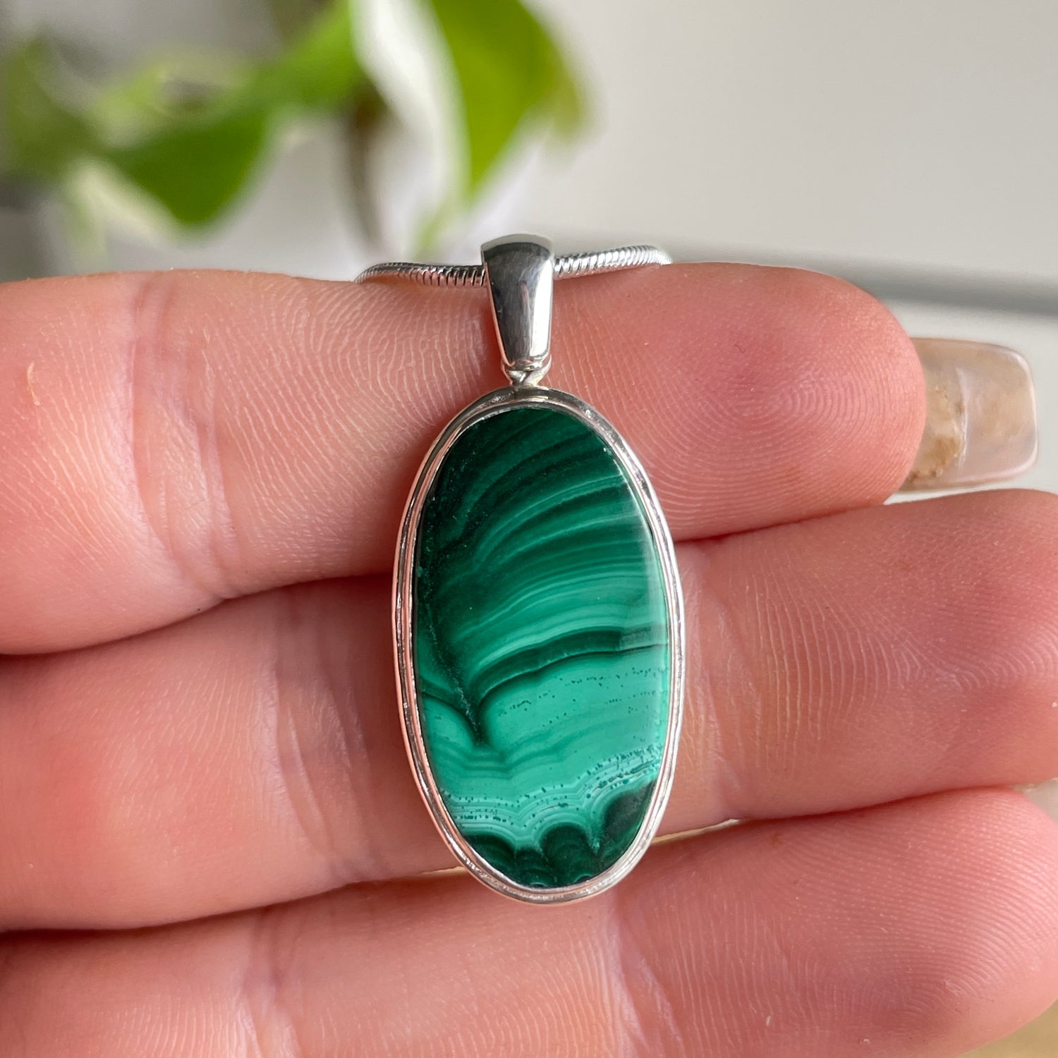Malachite Oval Pendant