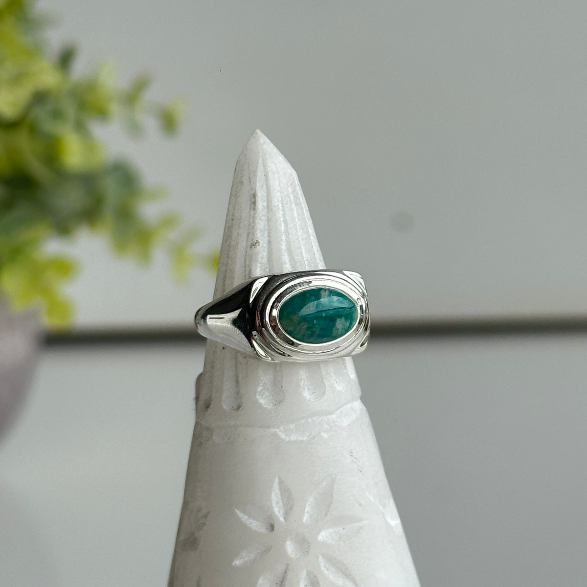 Amazonite Oval Ring Sz6.5