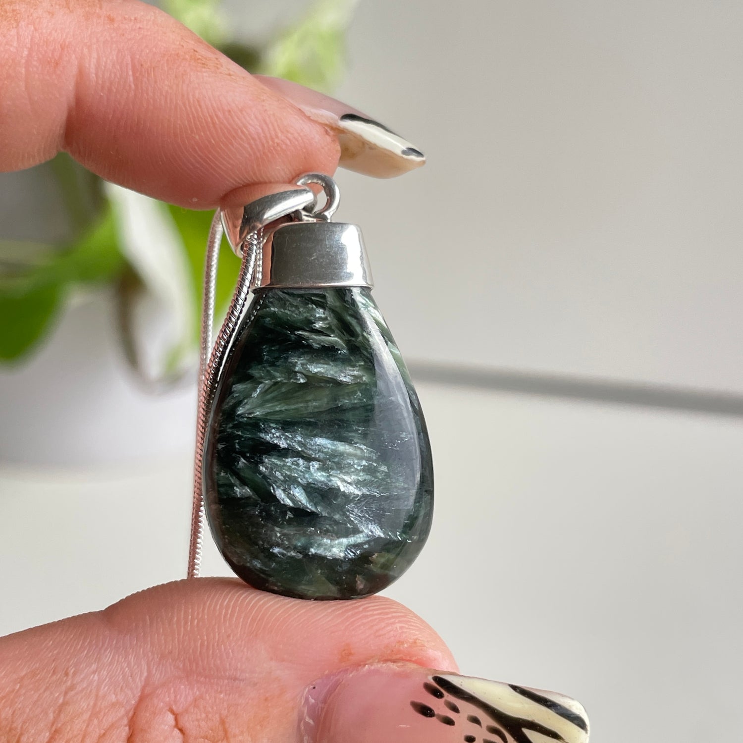 Seraphanite Teardrop Pendant