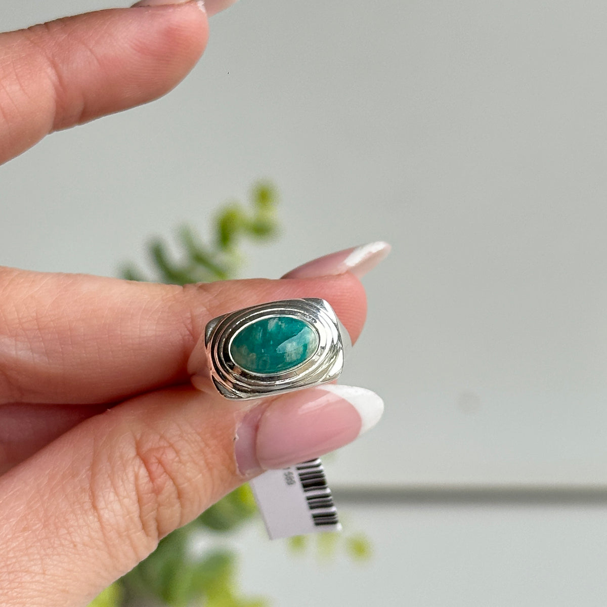 Amazonite Oval Ring Sz6.5