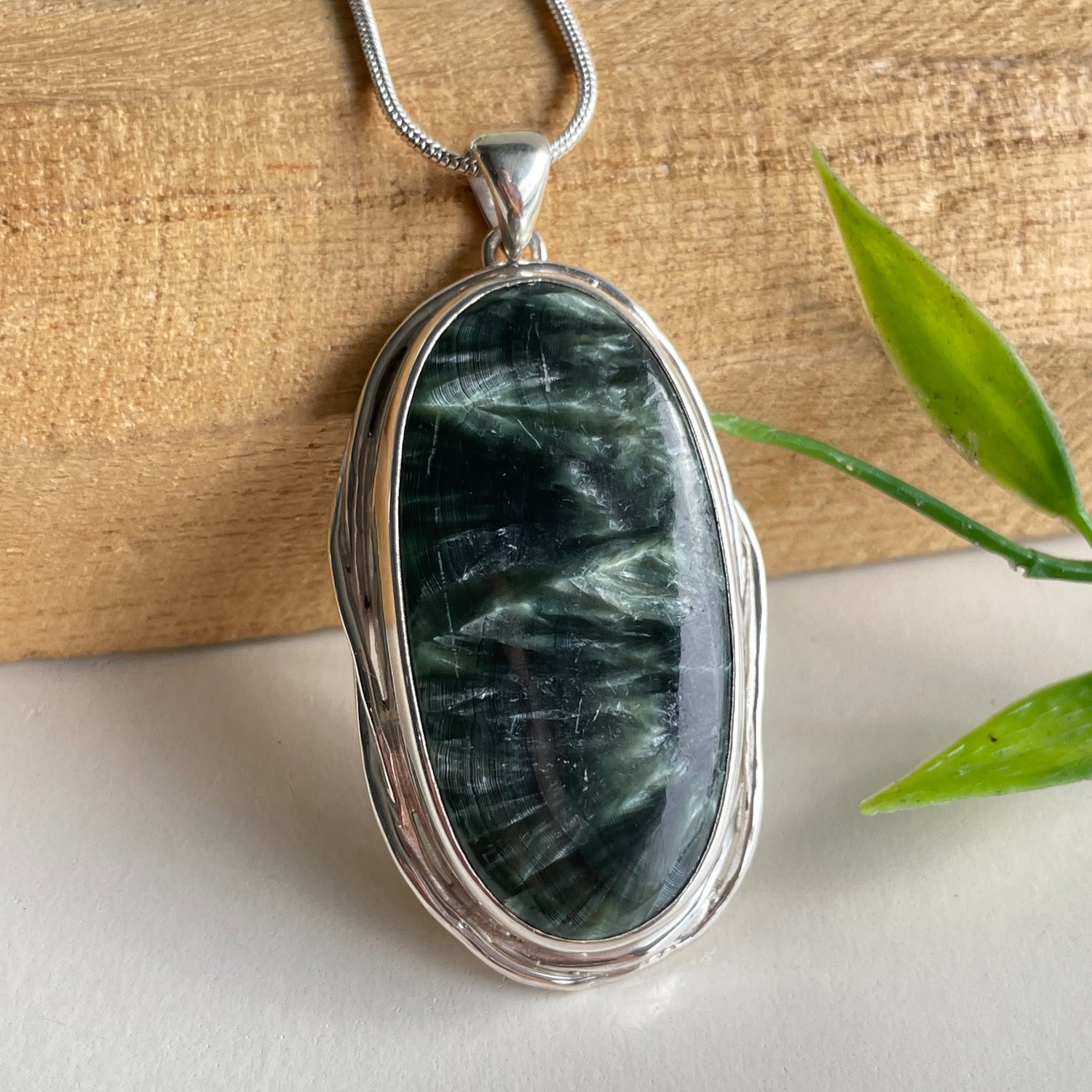 Seraphinite Oval Pendant