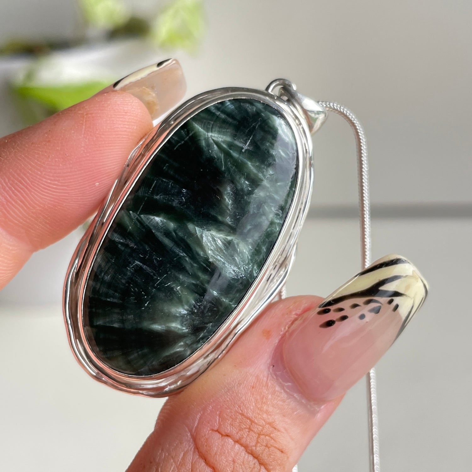 Seraphinite Oval Pendant