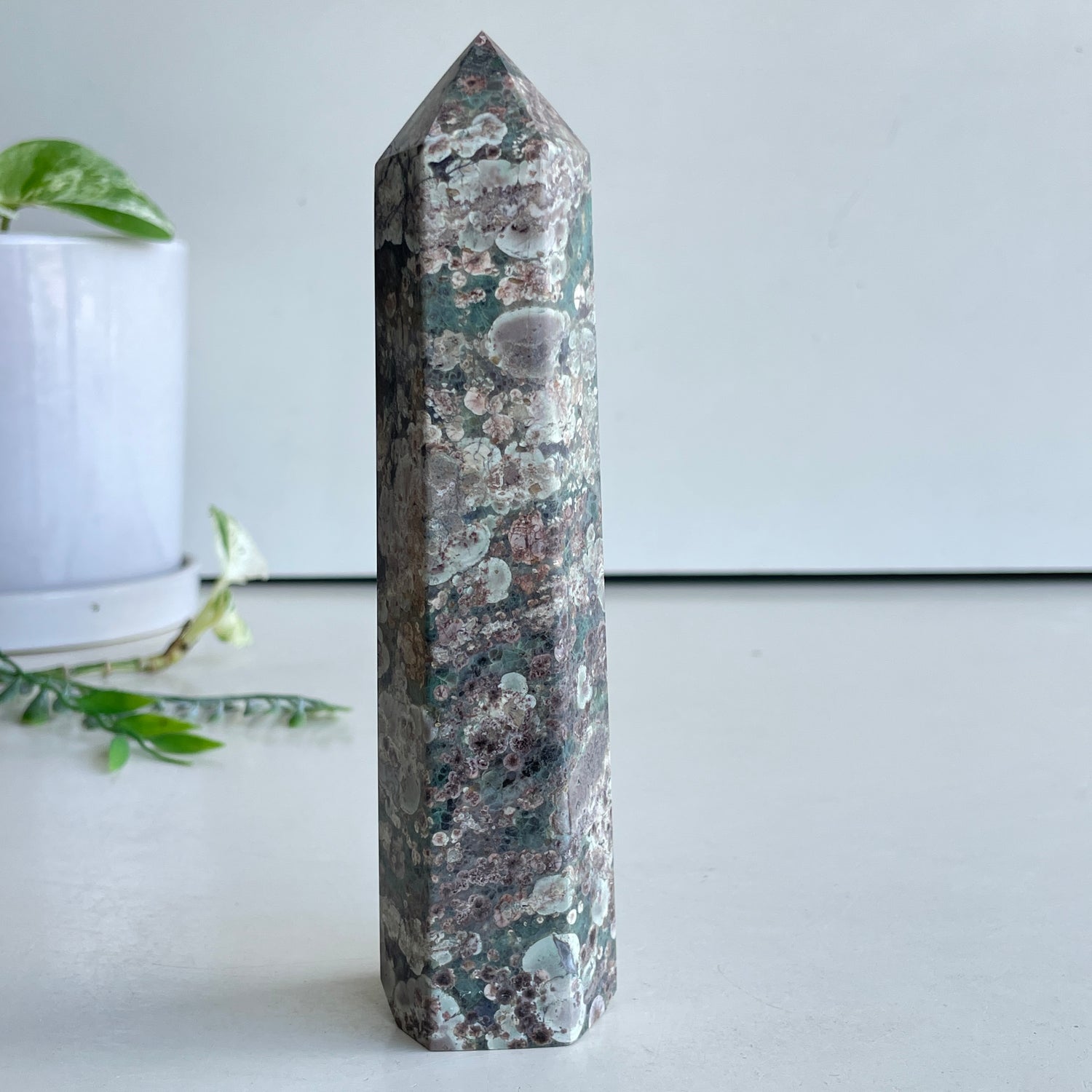 Rhyolite Flower & Green Jasper Generator 16.1cm