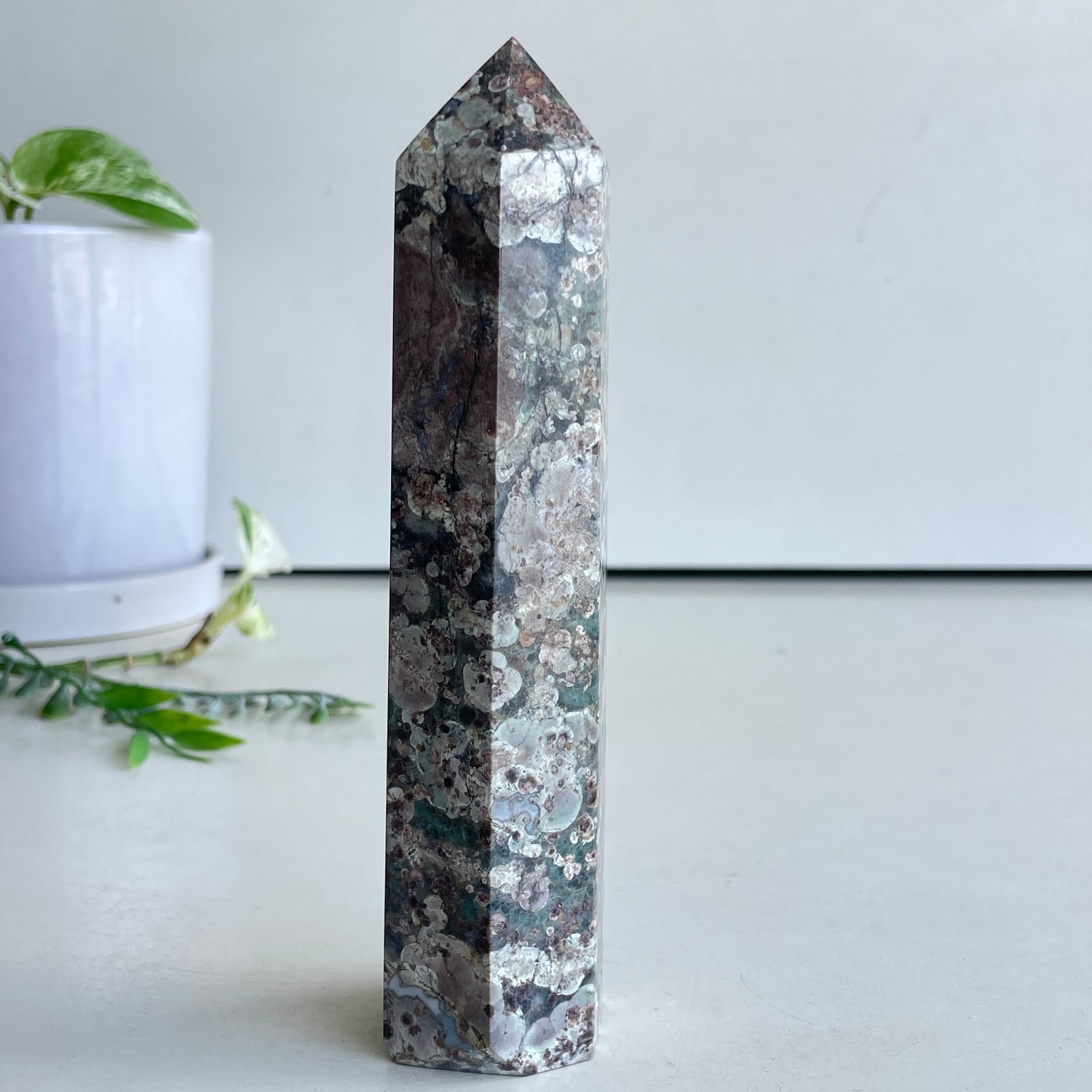 Rhyolite Flower & Green Jasper Generator 16.1cm