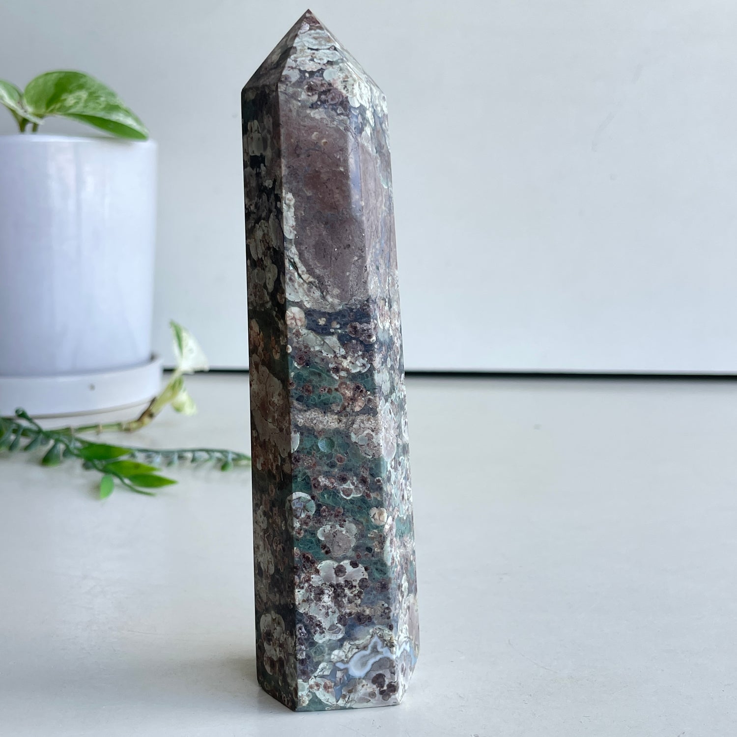 Rhyolite Flower & Green Jasper Generator 16.1cm