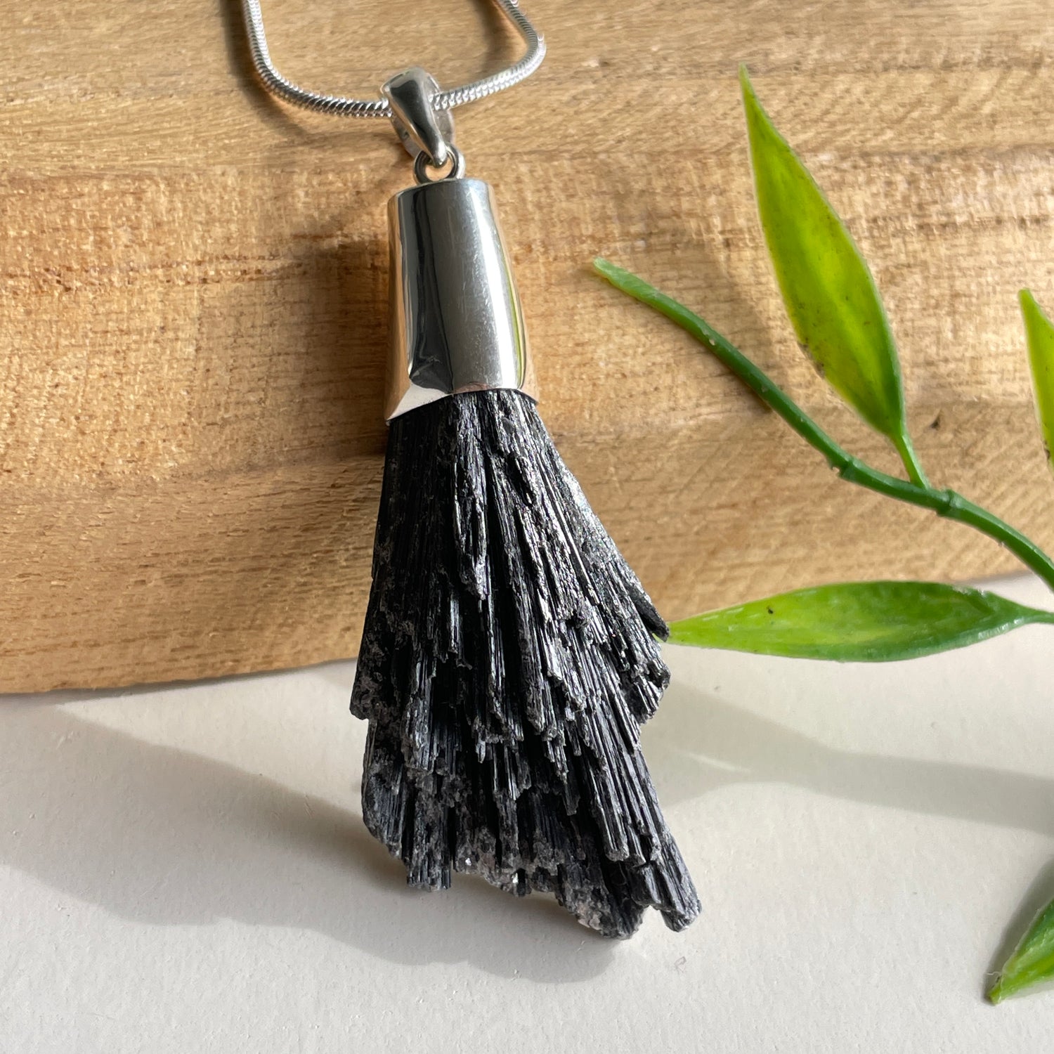 Black Kyanite Rough Pendant