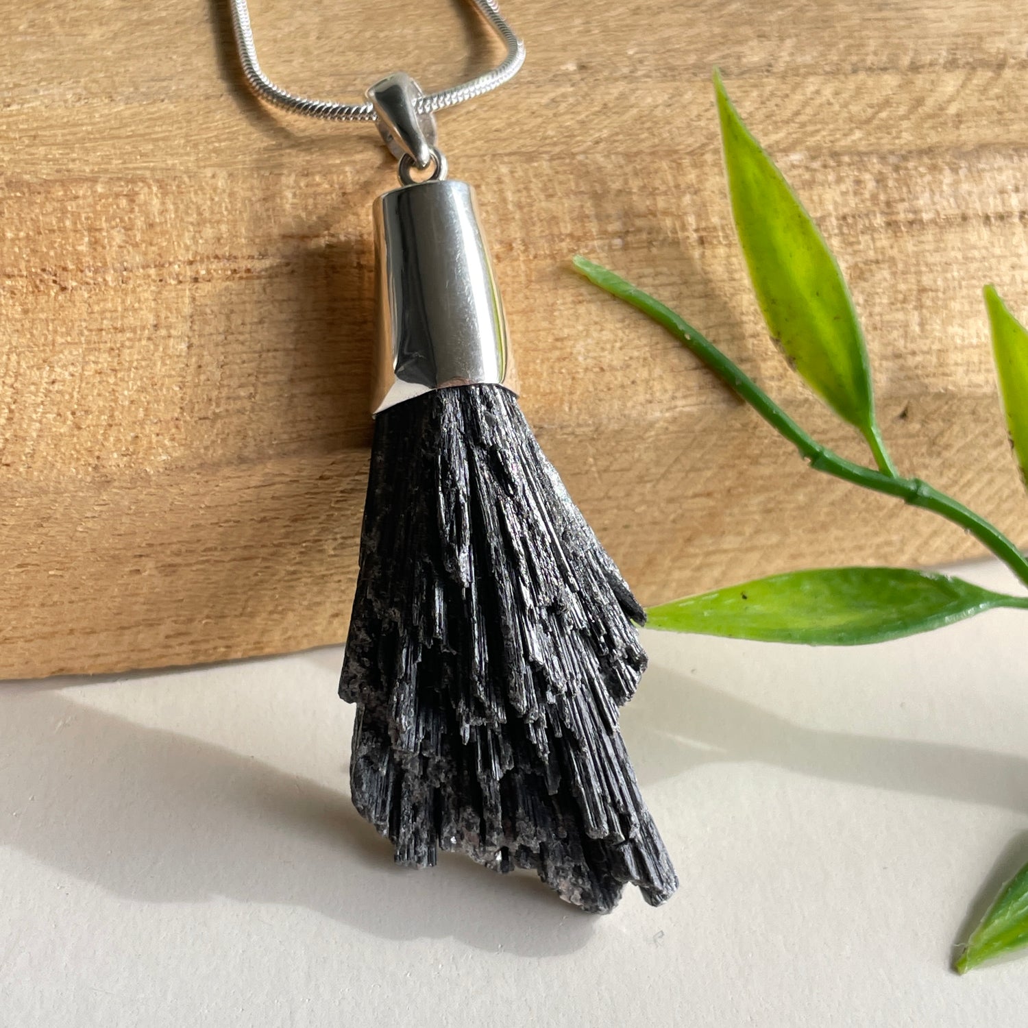 Black Kyanite Rough Pendant