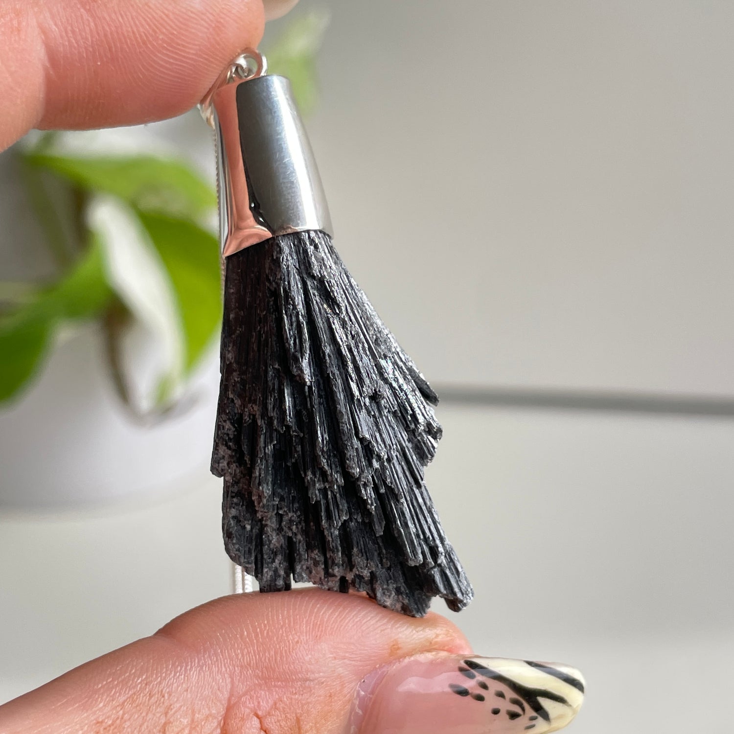Black Kyanite Rough Pendant