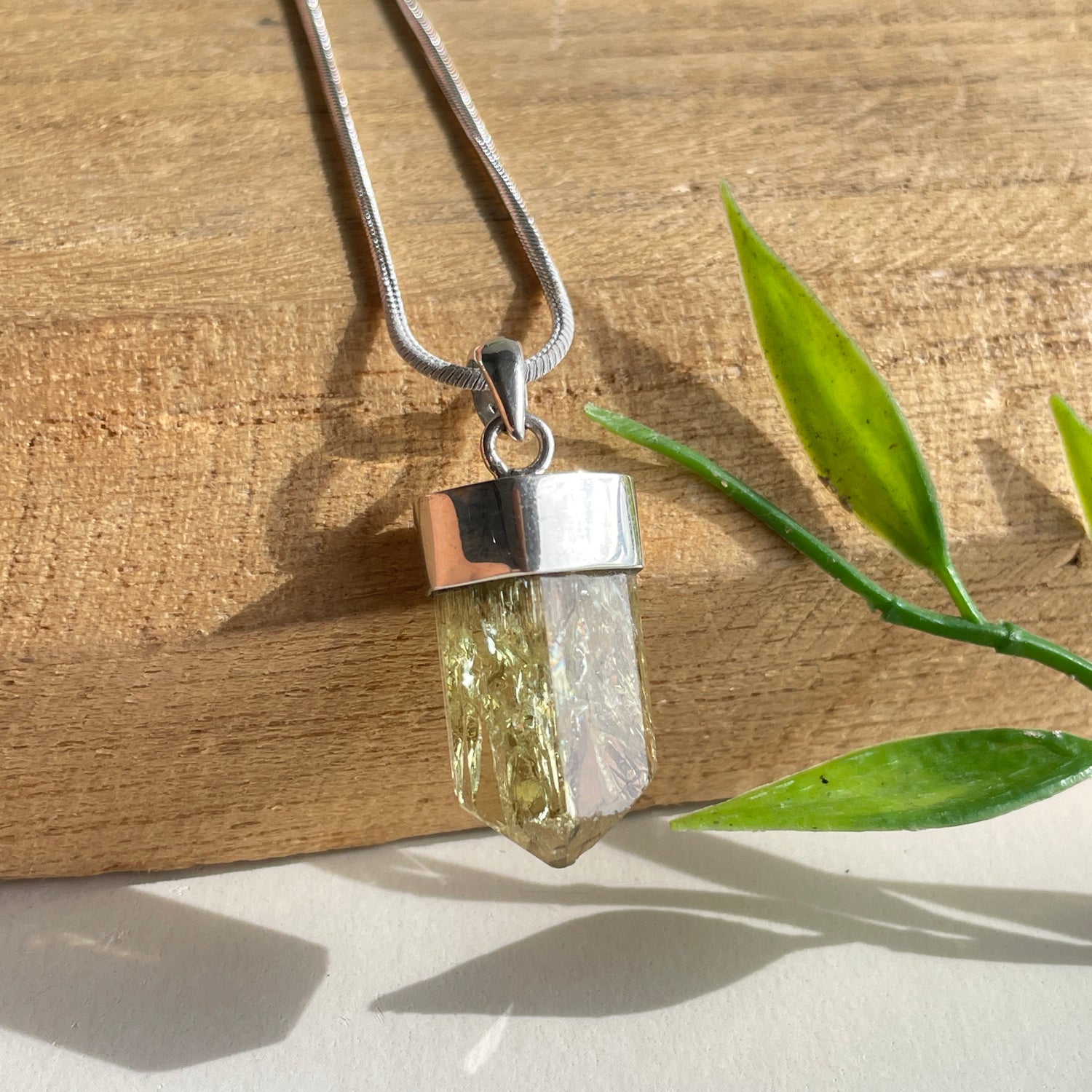 Yellow Apatite Point Pendant