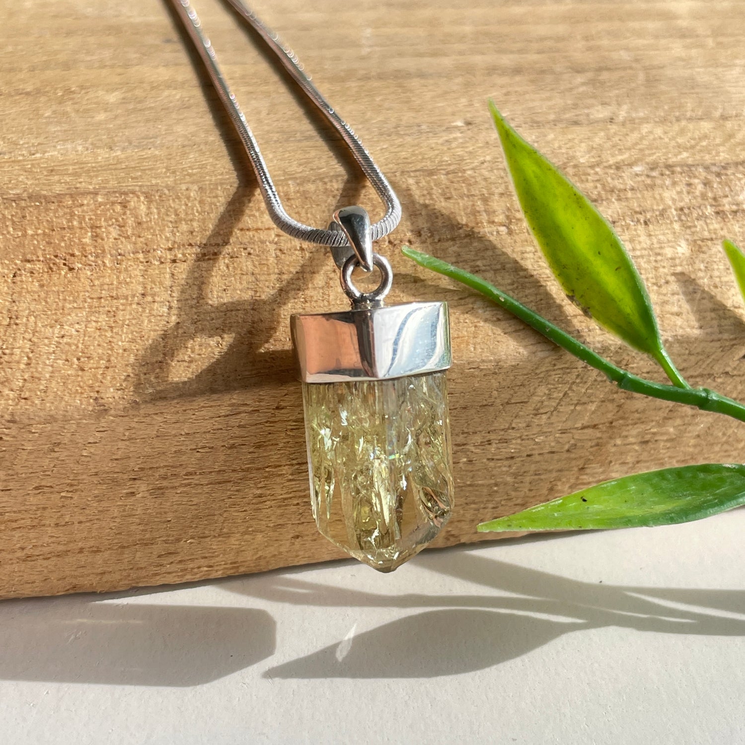 Yellow Apatite Point Pendant