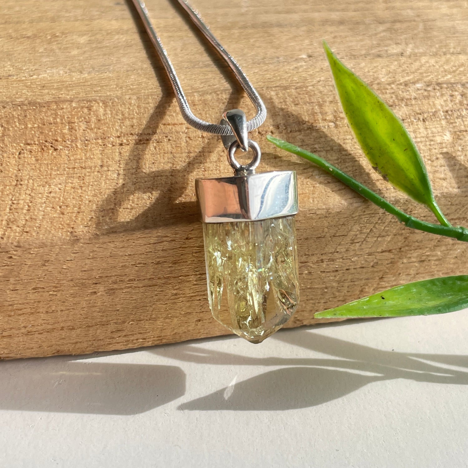 Yellow Apatite Point Pendant