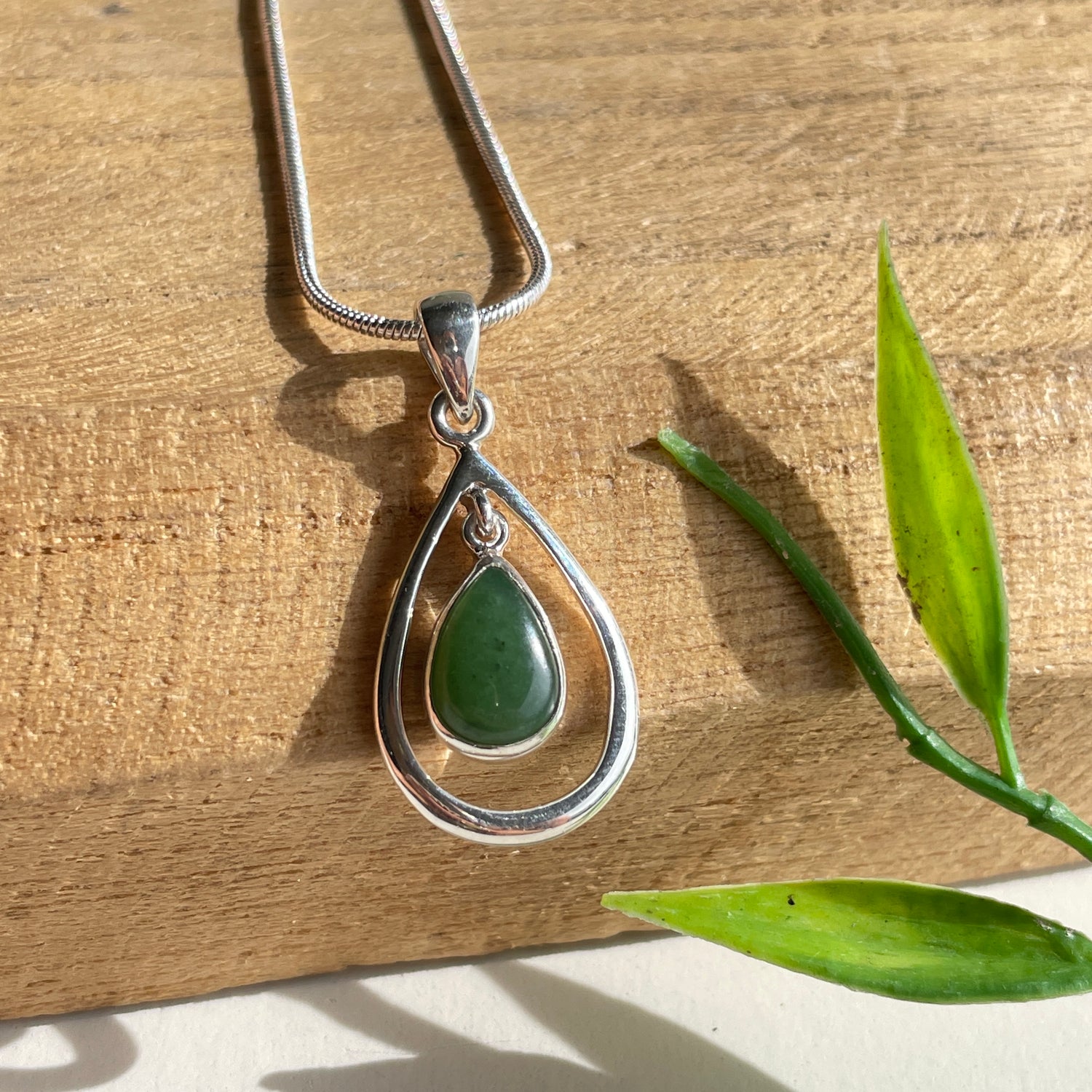 Nephrite Jade Teardrop Pendant