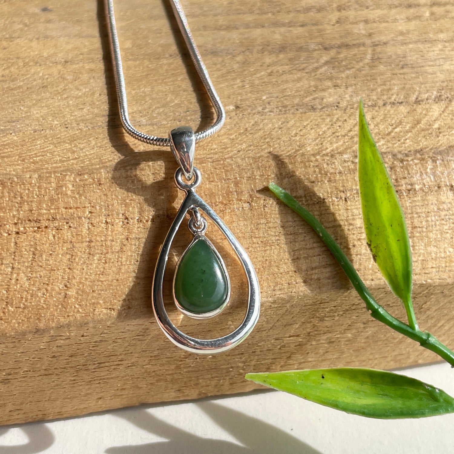 Nephrite Jade Teardrop Pendant