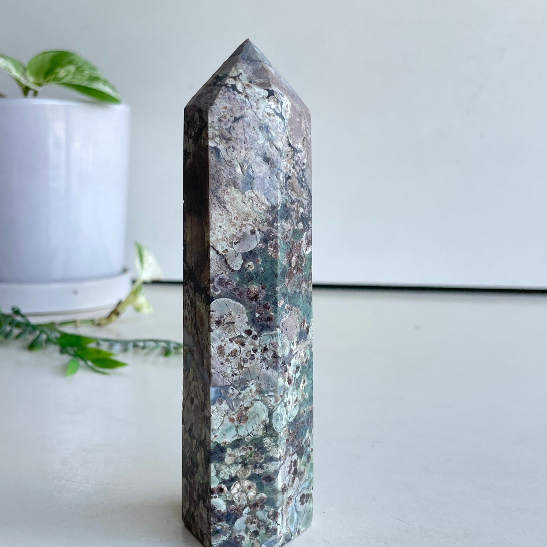 Rhyolite Flower & Green Jasper Generator 14.3cm – Preah Ko Maitland